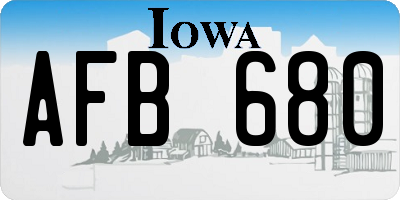 IA license plate AFB680