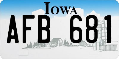 IA license plate AFB681