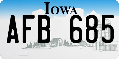 IA license plate AFB685
