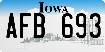 IA license plate AFB693