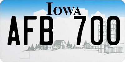 IA license plate AFB700