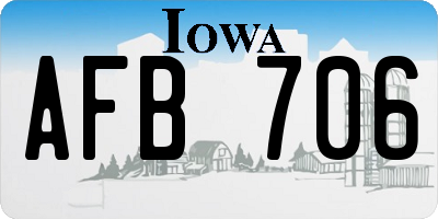 IA license plate AFB706