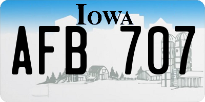 IA license plate AFB707