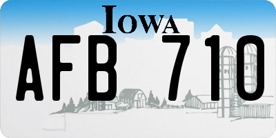 IA license plate AFB710