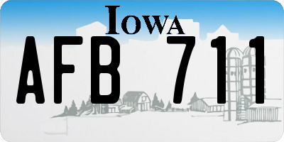 IA license plate AFB711