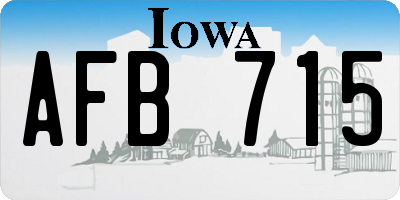 IA license plate AFB715