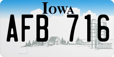 IA license plate AFB716