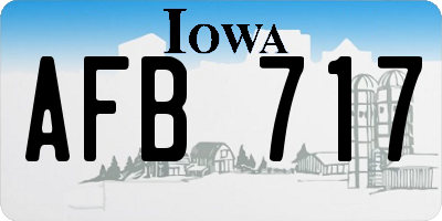 IA license plate AFB717
