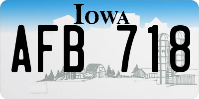 IA license plate AFB718