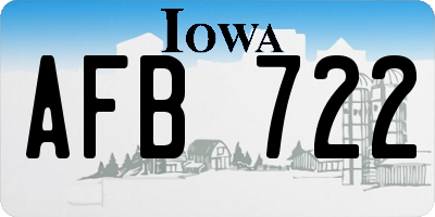 IA license plate AFB722