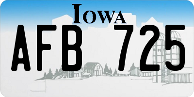 IA license plate AFB725