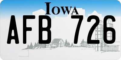 IA license plate AFB726