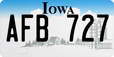 IA license plate AFB727