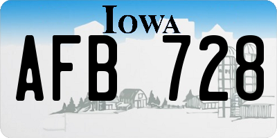 IA license plate AFB728