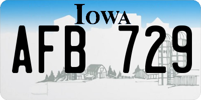 IA license plate AFB729