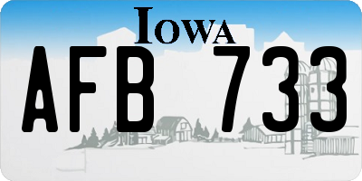 IA license plate AFB733