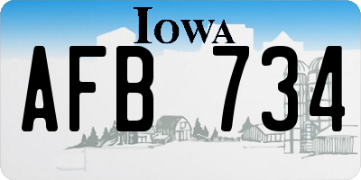 IA license plate AFB734