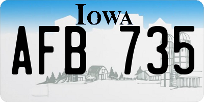 IA license plate AFB735