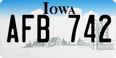 IA license plate AFB742