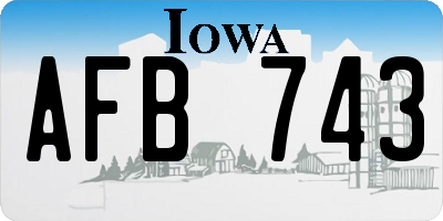 IA license plate AFB743