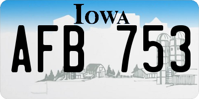 IA license plate AFB753