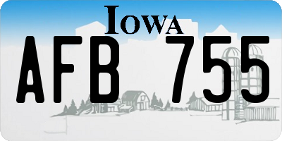 IA license plate AFB755