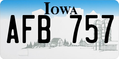 IA license plate AFB757