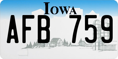 IA license plate AFB759