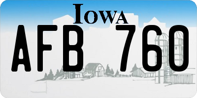 IA license plate AFB760