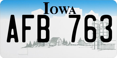 IA license plate AFB763