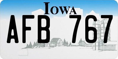 IA license plate AFB767