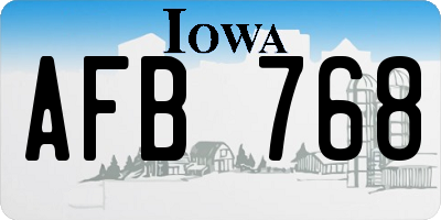 IA license plate AFB768
