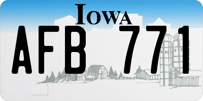 IA license plate AFB771
