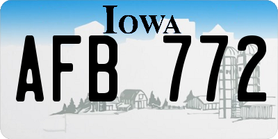 IA license plate AFB772