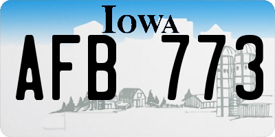IA license plate AFB773