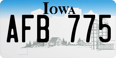 IA license plate AFB775