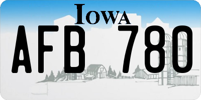 IA license plate AFB780