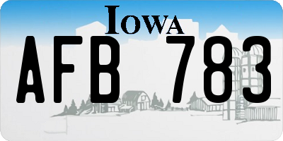 IA license plate AFB783