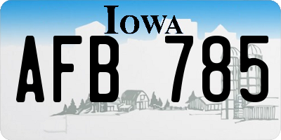 IA license plate AFB785