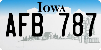 IA license plate AFB787