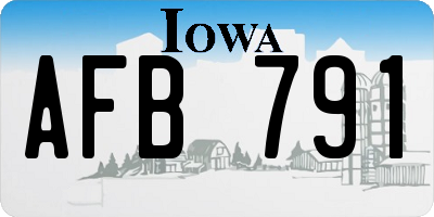 IA license plate AFB791
