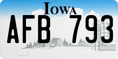 IA license plate AFB793