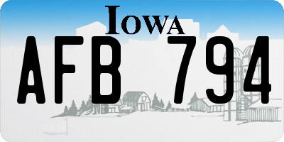 IA license plate AFB794