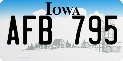 IA license plate AFB795