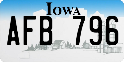 IA license plate AFB796