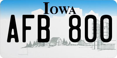 IA license plate AFB800