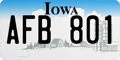 IA license plate AFB801