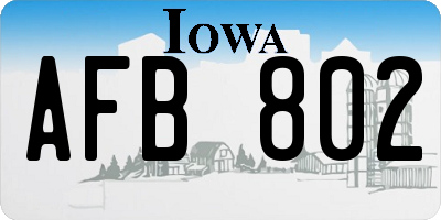 IA license plate AFB802