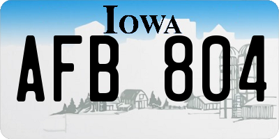 IA license plate AFB804