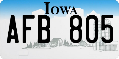 IA license plate AFB805